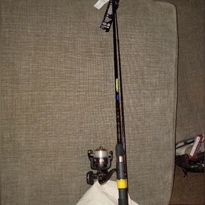 Black and Gold Fishing Rod with Reel
